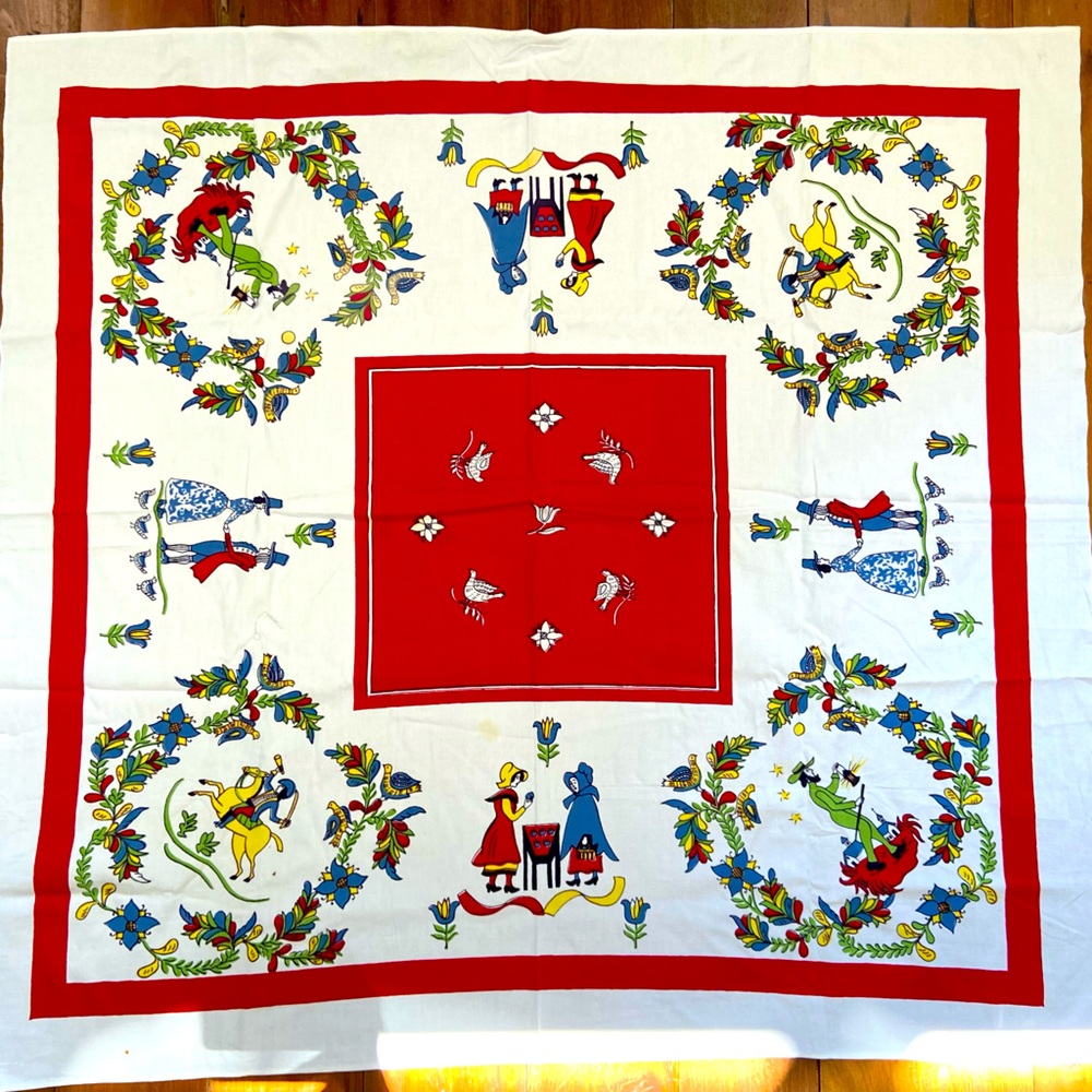 Vintage Table cloth Dutch Images 52”‎ x 48”